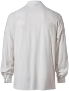 Men Pirate Medieval Renaissance Shirt Long Sleeve Lace up Stand Collar Victorian Viking Halloween Costume Cosplay Top