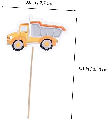 Cabilock Unique Dessert Toppers 28pcs Engineering Vehicle Cake Picks for Party Banquet Decor