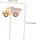 Cabilock Unique Dessert Toppers 28pcs Engineering Vehicle Cake Picks for Party Banquet Decor