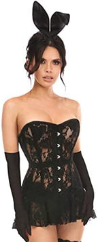Daisy corsets Women 4 Pc Sexy Black Bunny Costume