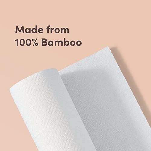 Amazon Aware Bamboo Paper Towels, 6 Rolls, 2 ply, FSC Certified, 150 Sheets, 900 Count, Plastic-Free, Multicolor