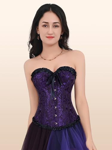 Zhitunemi Renaissance Corset Tops For Women: White Corsets Plus Size Halloween Costumes - Ren Faire For Renaissance Festival