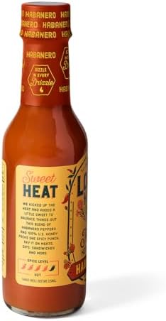 Local Hive Habanero Honey Hot Sauce – 6oz, Sweet & Spicy, Natural Raw Honey with Habanero Pepper for Dipping, Drizzling, Grilling, Tacos, BBQ, and Cooking