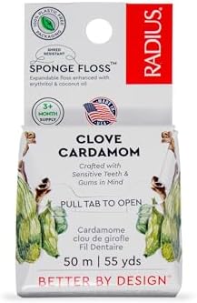 Radius Sponge Floss, Clove Cardamom, Vegan, 55yd