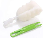AKOAK 3 Pcs Sponge Ceaning Brush, Scratch Free Glass Cleaning Brush, 360 Degree Rotation, Deep Cleaning, Suitable for Goblets, Water Bottles, Kettles