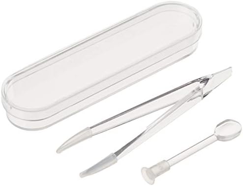 5 Pack Clear Portable Travel Contact Lens Remover Tool Kit Eye Tweezer Stick Inserter Set with Soft Tip