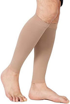 TOFLY® Calf Compression Sleeve for Men & Women, 1 Pair, Footless Compression Socks 20-30mmHg for Leg Support, Shin Splint, Pain Relief, Swelling, Varicose Veins, Maternity, Nursing, Travel, Beige XXL