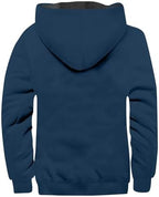 Men’S Fleece-Lined Zip Up Jackets,American Flag Print Thick Hooded Jacket Winter Athletic Coat Patriotic, S-8XL
