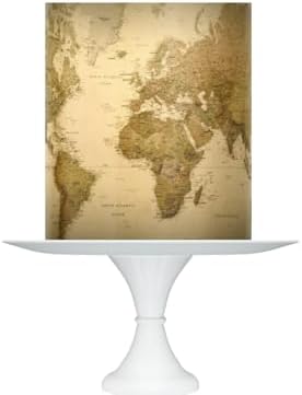 Vintage World Map Edible Cake Topper, 8x10 inch Icing Sheet cake wrap