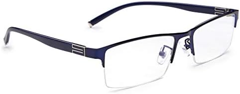 Lightweight Half Rim Photochromic Gray Reading Glasses +1.75 Strength Mens Womens Blue Frame Readers Spectacles