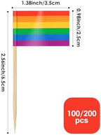 AhfuLife Rainbow Toothpick Flags for Pride Decorations, 100 Pcs Pride Day Cocktail Picks, Mini Pride Flag LGBTQ Decor for Gay Pride Day Party Wedding Decorations