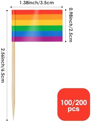 AhfuLife Rainbow Toothpick Flags for Pride Decorations, 100 Pcs Pride Day Cocktail Picks, Mini Pride Flag LGBTQ Decor for Gay Pride Day Party Wedding Decorations