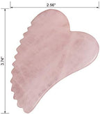 Rose Quartz Gua Sha Comb Massage Tool - Unique Comb Edge Gua Sha Board for SPA & Acupuncture Therapy (Heart Shape)