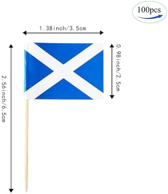 Scotland Flag Scottish Flag, Small Mini Scotland Toothpick Flags for Food, Cupcakes, Cocktails, Appetizers, Bar Party Decorations