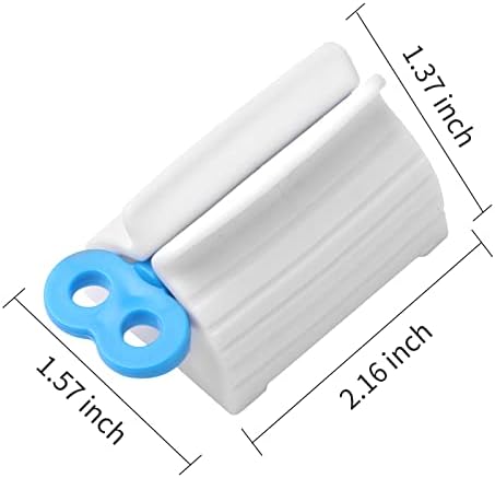 JIAKAI 2pcs Rolling Tube Toothpaste Squeezer Toothpaste Seat Holder Stand for Bathroom Accessories（Blue