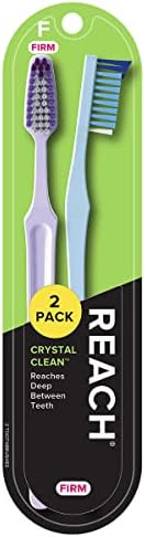 REACH Crystal Clean Firm Adult Toothbrush, 1 ea - Colors May Vary (Pack of 6)