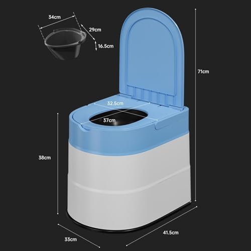 Raised Toilet Seat with Handles Up to 500 Lbs, Elevated Handicap Toilet Seat Riser for Seniors Waterproof, Non Slip, Stand Alone Toilet Safety Frame, Fit Any Toilet, Blue