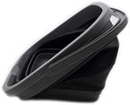 SAMMART 10L (2.6 Gallon) Collapsible Rectangular Handy Basket/Bucket (Grey/Black (Set of 2))
