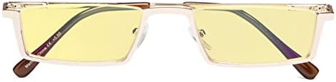 Eyekepper Blue Light Blocking Reading Glasses Half-Rim Computer Readers Eyeglasses-Yellow Tinted Lens Reading Glasses (Gold, +0.75)