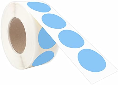 PARLAIM 1 Inch Round Permanent Adhesive Color-Code Dot Stickers, 1000 per Roll Label Dispenser Box, Light Blue Dot Stickers