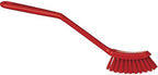 Vikan - Fine Dish Brush - Heavy-Duty, Narrow, Slip-Resistant Cleaning Brush, Polypropylene, Polyester Bristle, 11 Inch, Red, (42874)