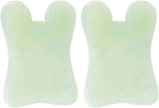 Didiseaon 2Pcs Natural Xiuyan Jade Scraping Board Facial Massaging Plate for Skin Care Neck Shoulder Foot Massage Tool