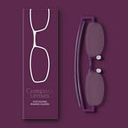 IF Compact Lenses Readers Slim Flat-Folding Unisex Reading Glasses - Orchid, +3.0"