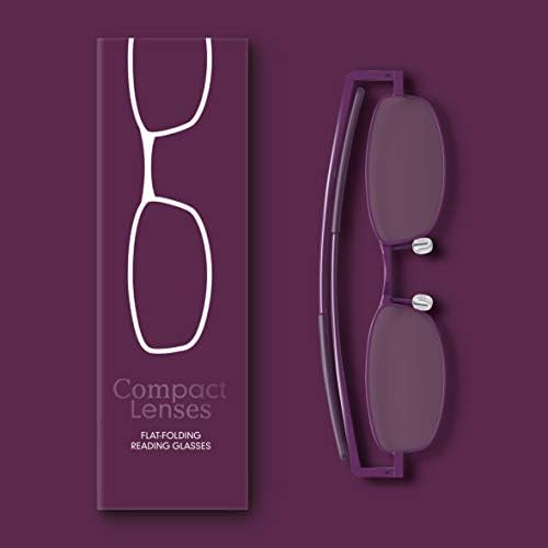 IF Compact Lenses Readers Slim Flat-Folding Unisex Reading Glasses - Orchid, +3.0"