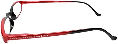 Calabria 833 Dazzles Crystal Bling Oval Reading Glasses Women Cute Single Power Readers Stylish Eyeglasses w/Hard Case