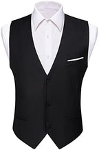 Barry.Wang Mens Suit Vest Slim Fit V-Neck 2-Pocket Solid Color Waistcoat Dress Formal Business Tuxedo Wedding Party