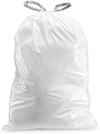 Plasticplace White Drawstring Lavender and Soft Vanilla Scented Garbage Can Liners, Compatible with Code N (200 Count) 12-13 Gallon, 45-50 Liter, 1.2 Mil, 22.5" x 31.5"