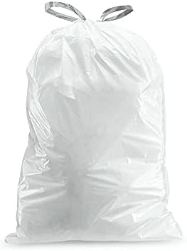 Plasticplace White Drawstring Lavender and Soft Vanilla Scented Garbage Can Liners, Compatible with Code N (200 Count) 12-13 Gallon, 45-50 Liter, 1.2 Mil, 22.5" x 31.5"