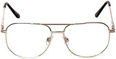 Calabria 1106 Aviator Reading Glasses with Clear or Blue Light Lenses – Metal | Wire Rimmed Readers for Men & Women | Eyewear