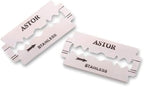 100 BIC ASTOR Platinum Stainless Steel Double Edge Safety Razor Blades with Chromium Polymer Coated Edges for a Close Shave