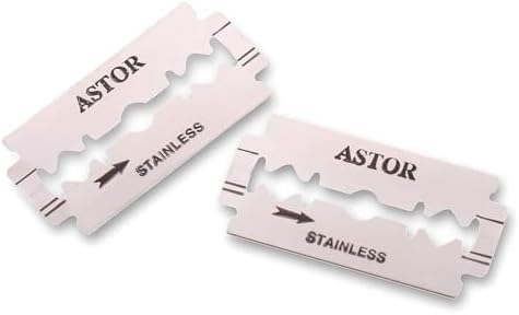 100 BIC ASTOR Platinum Stainless Steel Double Edge Safety Razor Blades with Chromium Polymer Coated Edges for a Close Shave