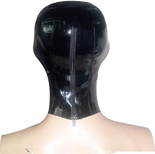 Latex Hood Mask Rubber Mouth with Inner Red Condom Asphyxia Mask Without Zipper