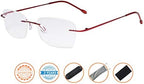 CessBlu Rimless Reading Glasses Design Readers for Women Men