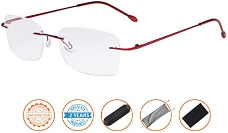 CessBlu Rimless Reading Glasses Design Readers for Women Men