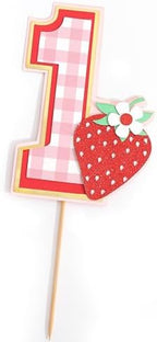 Berry 1st Birthday Cake Topper - Strawberry One Birthday Decorations,Red Berry Sweet Party Photo Props,First Strawberry Cake Topper,Summer Fruit Party Decorations