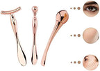 BetterJonny 3Pcs Metal Eye Cream Applicator Roller Wand Stick, Cosmetics Spoon Eye Cream Massager Wand Girls Women Facial Massager for Fatigue Relief Reduce Puffiness (Rose Gold)