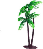 12Pieces 3.15-inch and 5.5-inch Green Palm Tree Cake Topper Decorated with Coconut Cake Topper Cake Decoration or Model, Sand Table Decoration.
