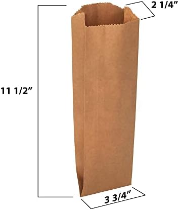 MT Products Kraft Wine Bags 3.75" x 2.25" x 11.5" - Disposable Paper Gift Bags - Pack of 100