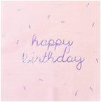Harlow & Grey Sprinkles - Happy Birthday Napkins, 24 Napkin, Multi-Color Pack, Birthday, Kids Party, Baby’s Birthday - Disposable Paper Napkins (Pastel)