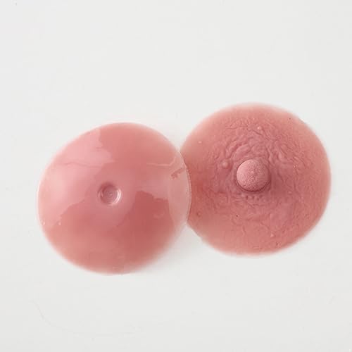 YiZYiF 1 Pair Self Suction Silicone Nipples Cover Realistic Adhesive Pasties Stickers for Breast Form Cosplay Crossdresser