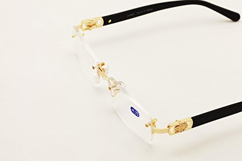 Men Rectangular Rimless Designer Fashion Reading Glasses Reader