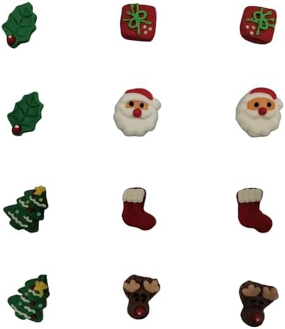 Homankit Edible Candy Santa Claus Christmas Tree Christmas Stocking Reindeer Dessert Sprinkles Party Cookie DIY Cake Cupcake Topper Icing Frosting Decoration Christmas Supplies