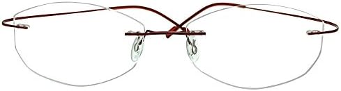 Rimless Computer Reading Glasses Womens Ladies Red Purple Color Readers