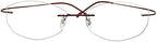 Rimless Computer Reading Glasses Womens Ladies Red Purple Color Readers