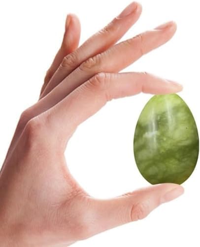 3pcs Set Egg Natural Nephrite Jade Massager,Drilled Massage Stone Natural Stone for Women Muscle Tightening Yoni Massage Exercise Tools,Massager