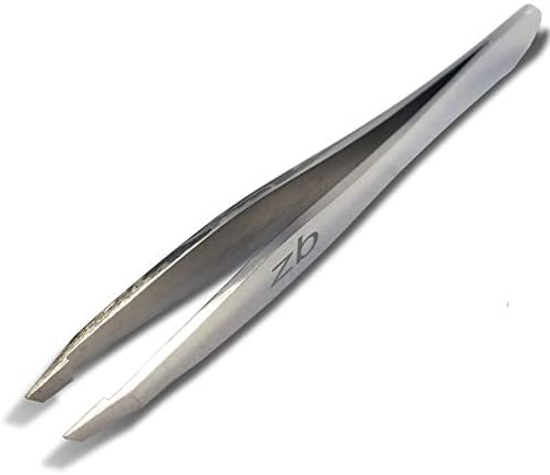 Zizzili Basics Elite Series Slant Tweezers - Surgical Grade Stainless Steel for Professionals (Mirror Polish)
